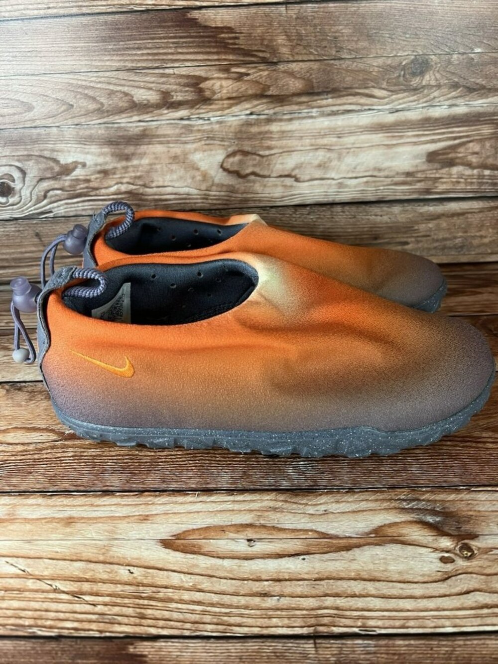 Nike ACG Moc Premium Mens Size 8.5 Orange Gray Athletic Slip On Shoes Sneakers